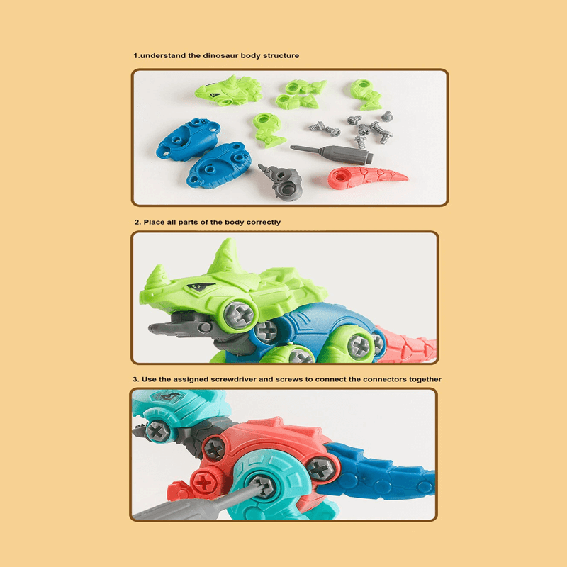 Dinosaurägg Byggsats - Överraskningsägg med Byggklossar, Skruva Isär och Montera Dina Egna Dinosaurier, DIY Blindbox Leksak för Barn-Byggsats-BB-Hemnix