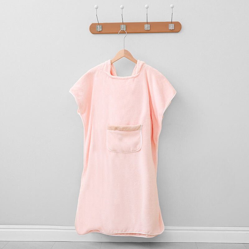 Ultramjuk fleeceponcho med huva – Snabbtorkande unisex bad- och spa-morgonrock MILA Sverige