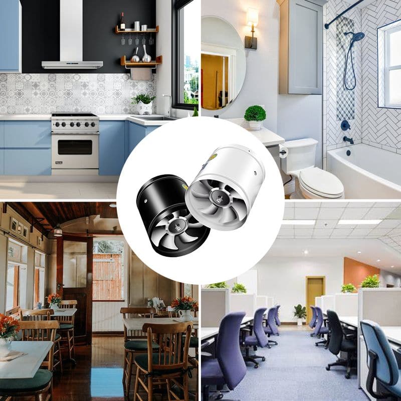 Silent Extractor Fan Vägg Metall Kök Luft Vent Carvallo