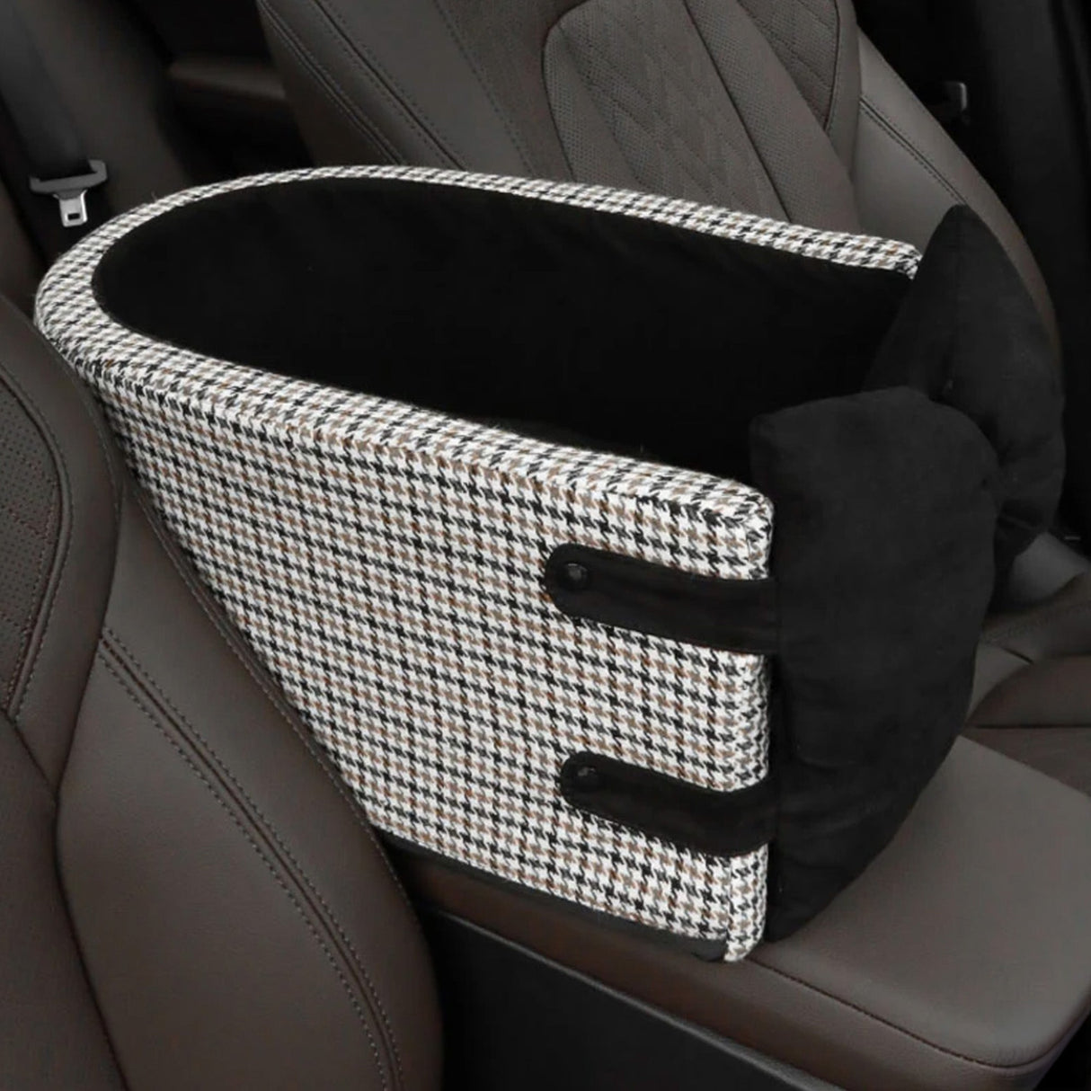 Houndstooth Lookout Console Pet Car Seat – Bekväm, Säker & Stilren Carvallo