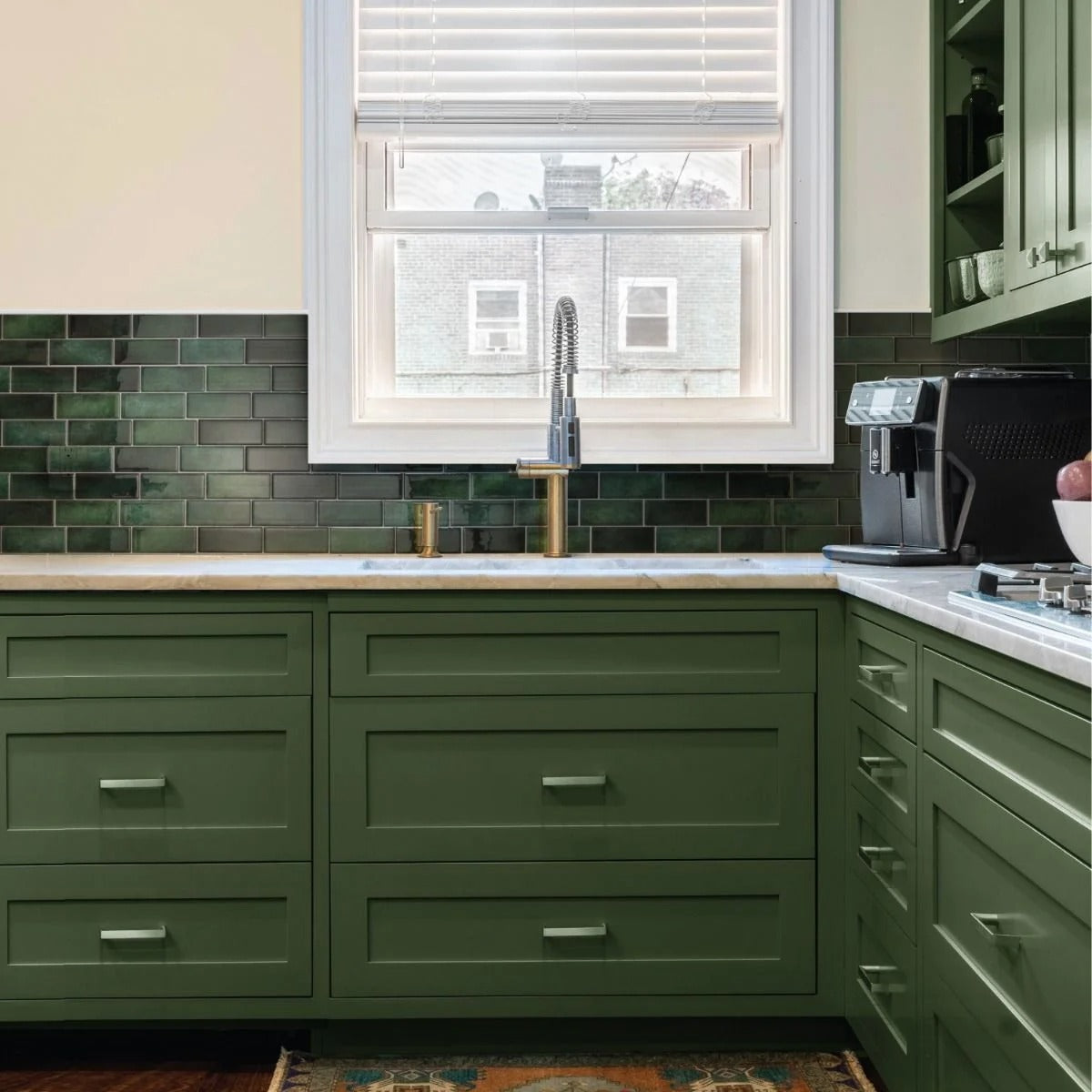 Carvallo - Vattentäta klistermärken med gröna murstensmönster för en snabb makeover av hemmet Carvallo