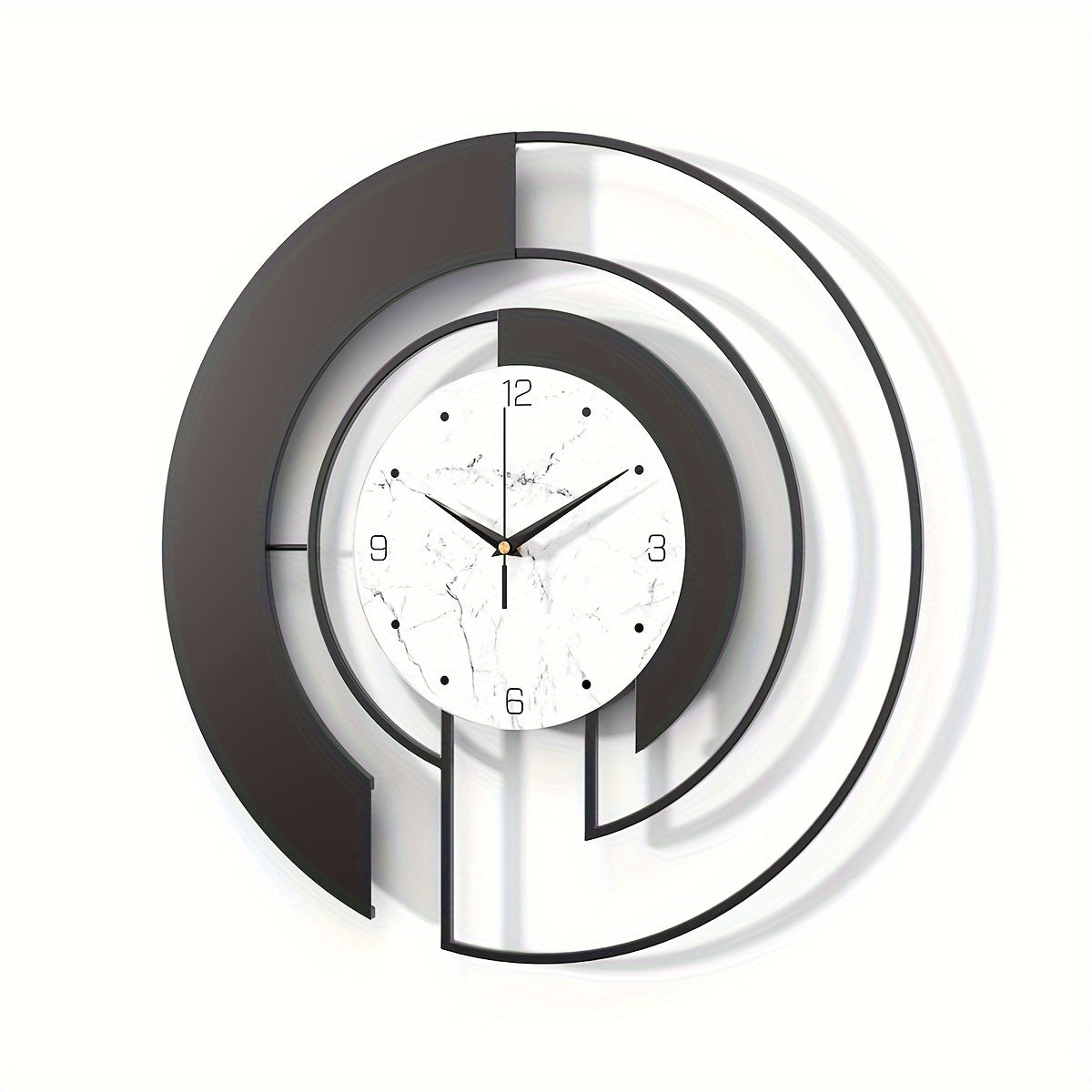 GeoTime – Svart Metall Väggklocka med Tidlös Geometri Hemnix