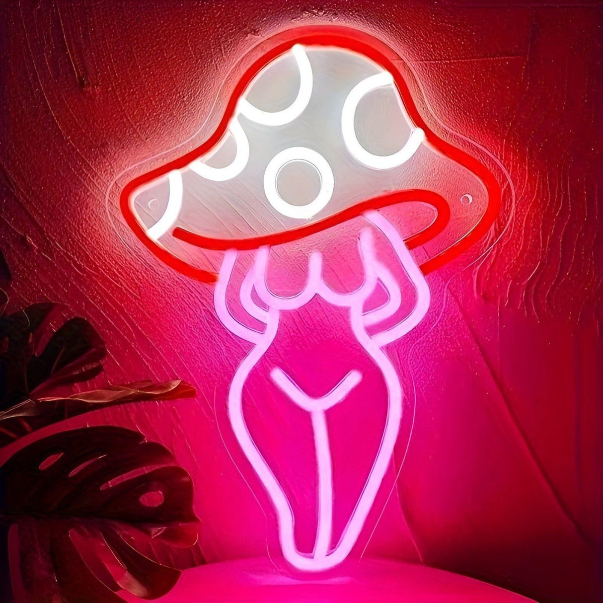 NeonMushroom Ljus - Multifärgad USB-driven LED svamp neonskylt Carvallo