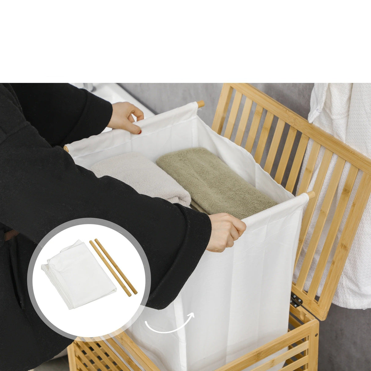 BambooTidy Basket - Modern bambu tvättkorg Carvallo