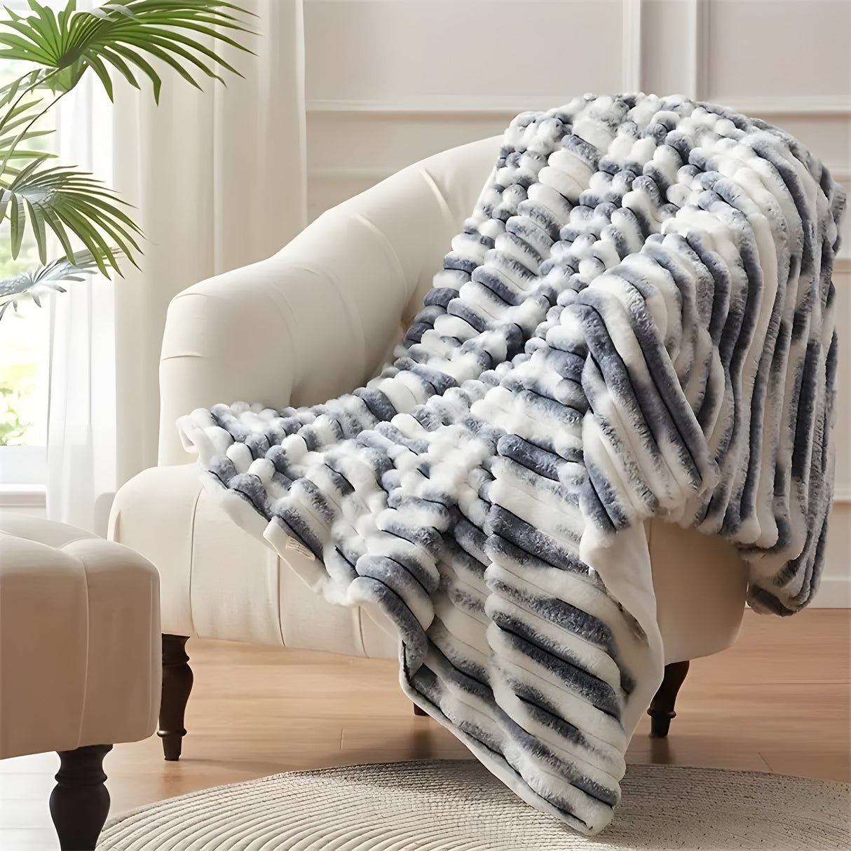 FauxFur Täcke - Mjuk Pläd-Sherpa-Fleece Täcke Carvallo