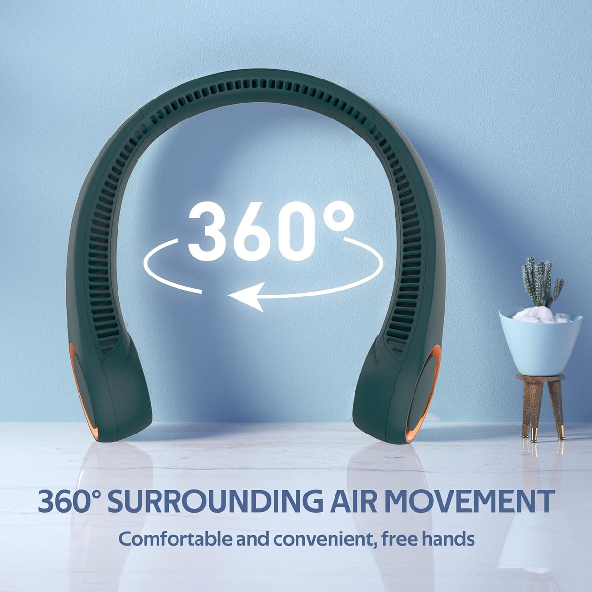 Bärbar nackfläkt - 360° bladlös kylning med USB-laddningsbart batteri MILA Sverige