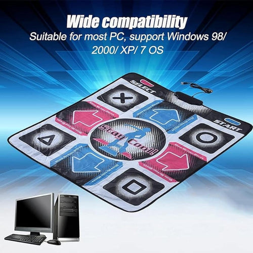 Step Dance Mat för PC – Halkfri USB Dansmatta för Spelare & Dansare Carvallo