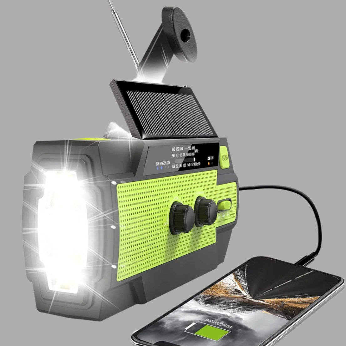 Royaleva Nödradio med vev och ficklampa Carvallo