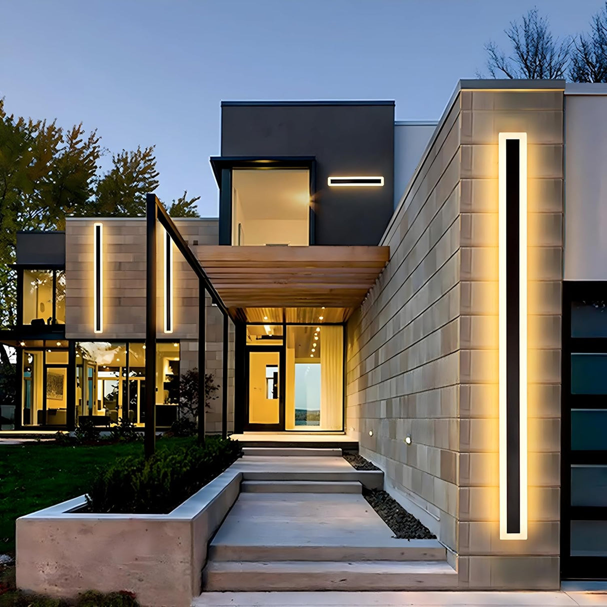 LED Utomhusvägglampor | 11.8–47.2 x 3.1 in | Vattentät IP65 Modern Akrylbelysning | Brick by Brick Carvallo