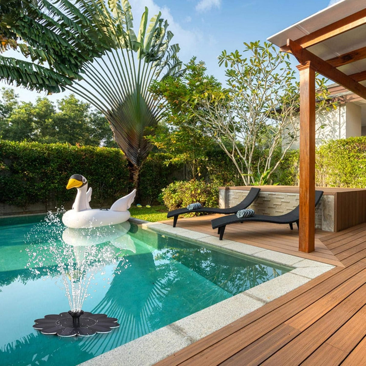 Solenerverkat fontän för trädgården – Blom-design vattenfontän för dammar och pooler Carvallo