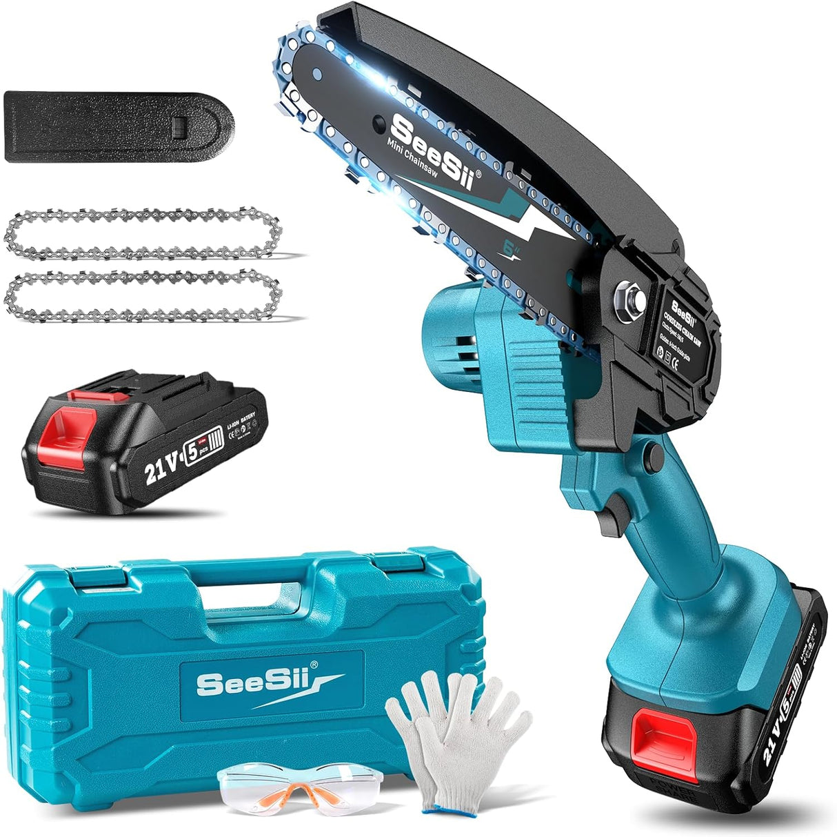 PowerCut Mini | Trådlös 6-tums kedjesåg för trädtrimning Carvallo