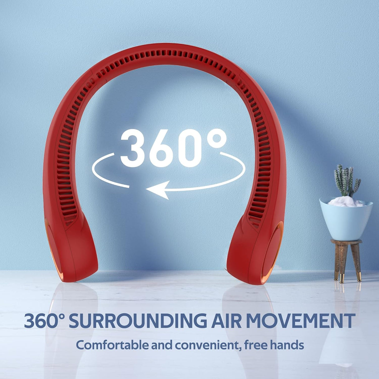 Bärbar nackfläkt - 360° bladlös kylning med USB-laddningsbart batteri MILA Sverige