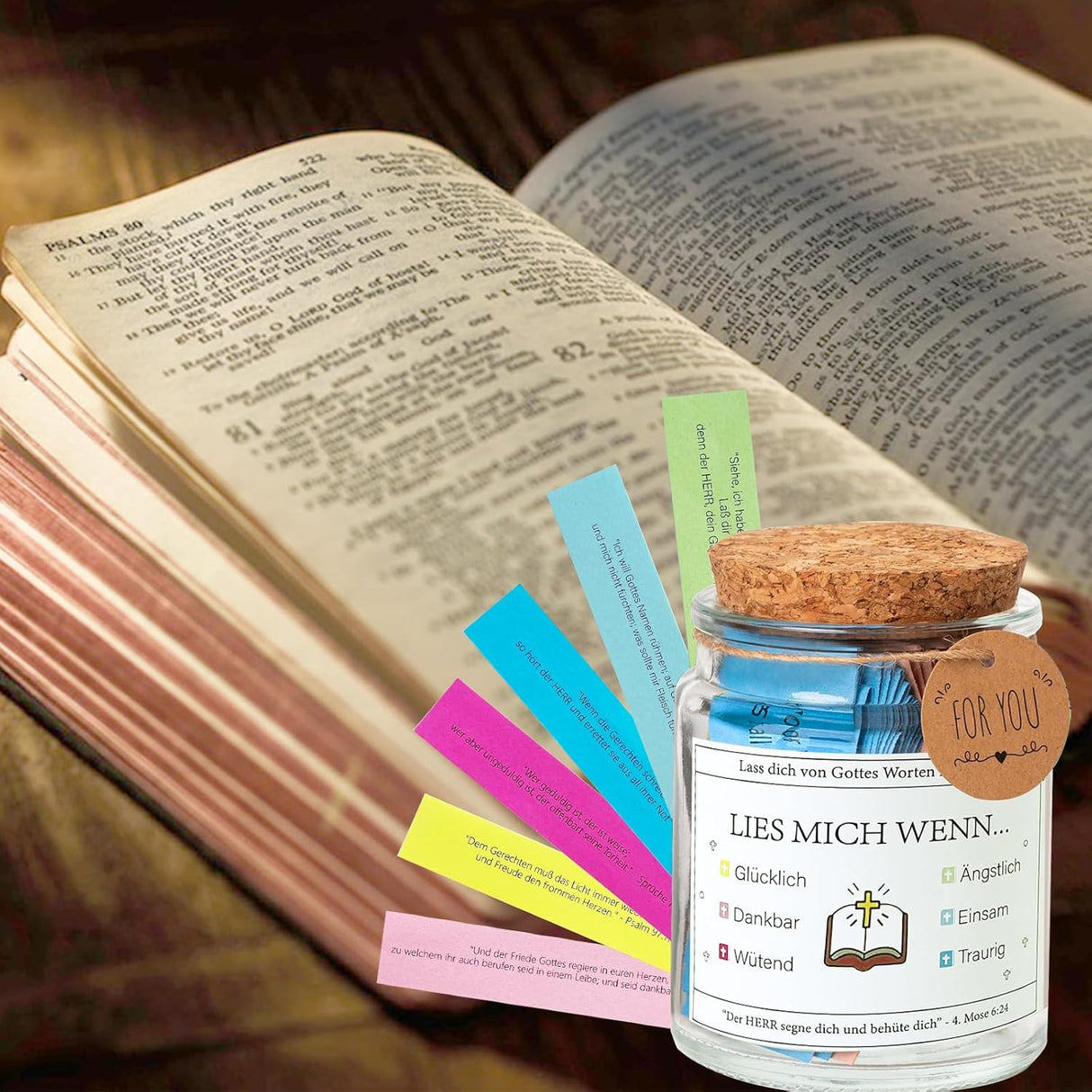 Handgjord 90-dagars bibelversglas Carvallo