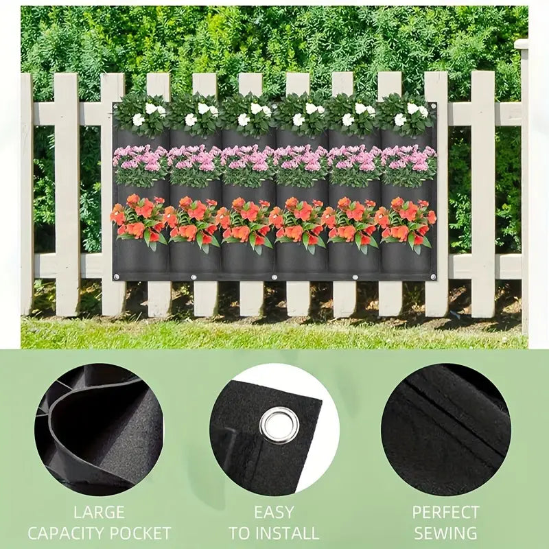 Filz växtpåse för vertikal väggmontering – Tredimensionell, icke-vävd växtpåse Carvallo