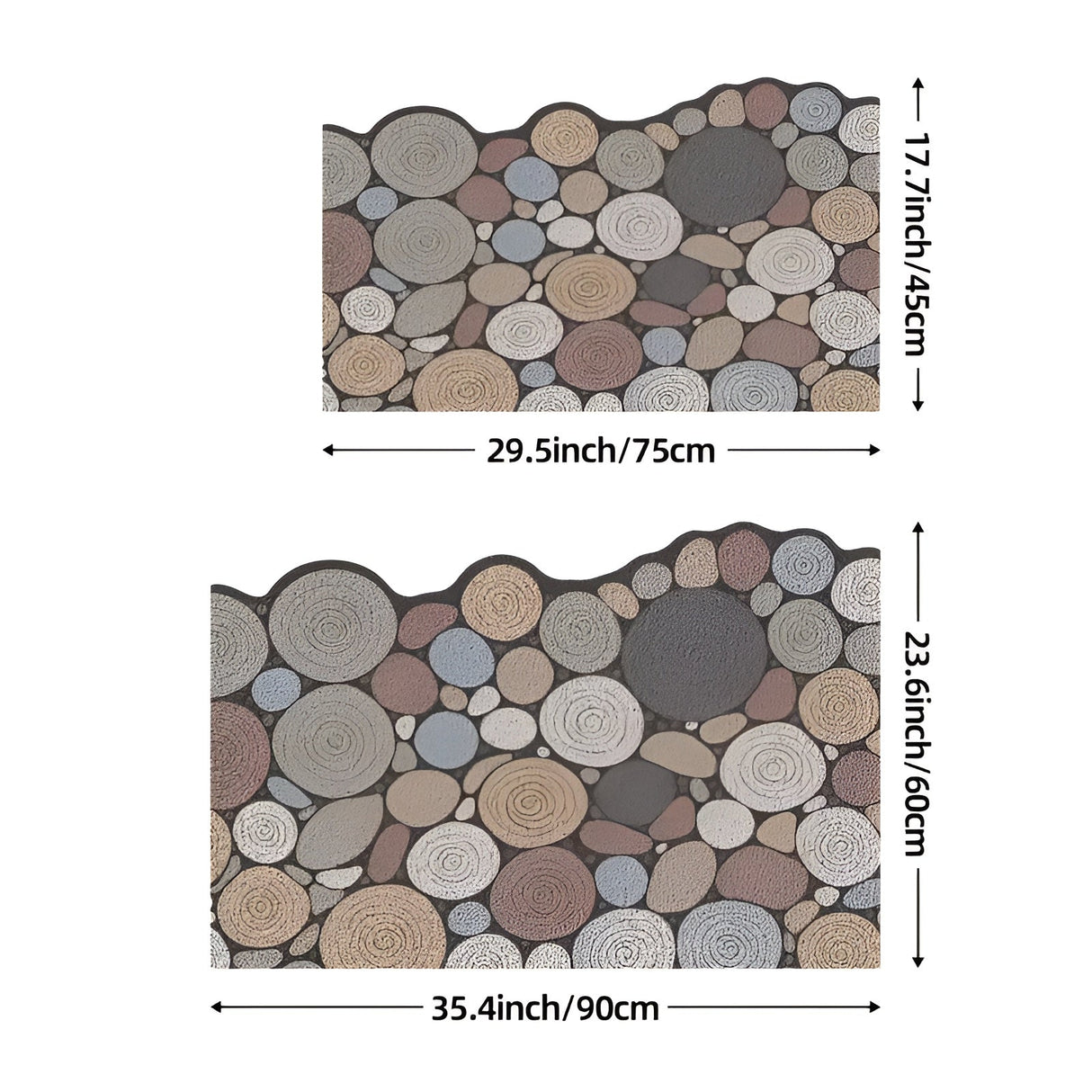 Dörrmatta med trä- och grusmönster – Halkfri & Lättskött | För inomhus- och utomhusbruk Carvallo