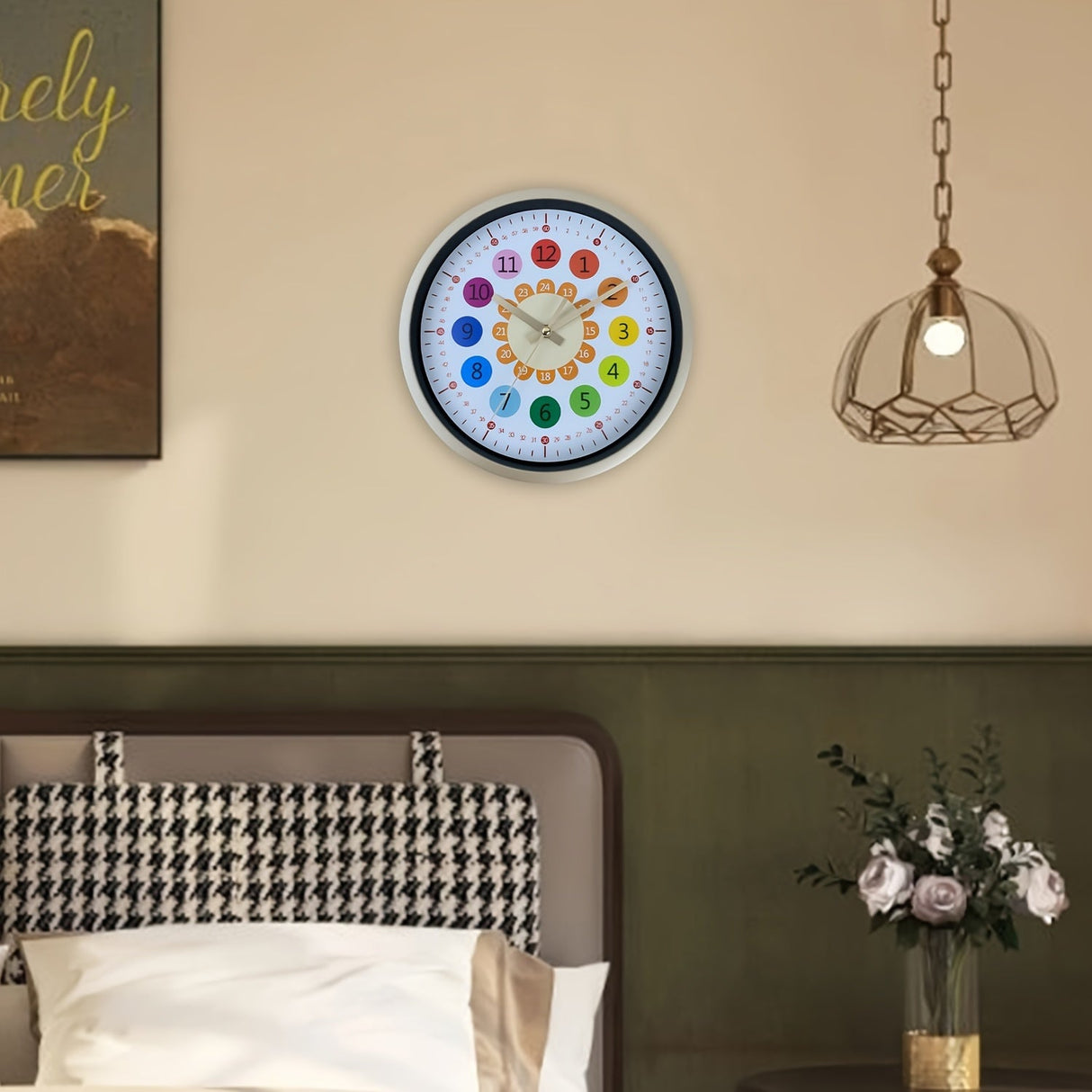 RainbowTime – Färgglatt väggur med ljudlös urverk för rolig inlärning Carvallo