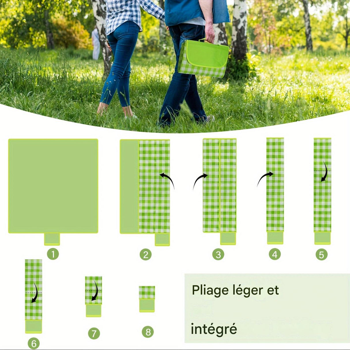 Picknickfilt Vattentät Vikbar Utomhusmatta Carvallo