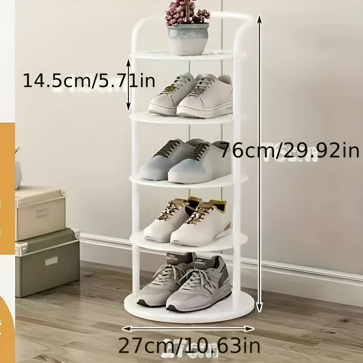 Skohållare med 4 nivåer – Utrymmesbesparande & Stabil | Modern design för hall eller lägenhet Carvallo