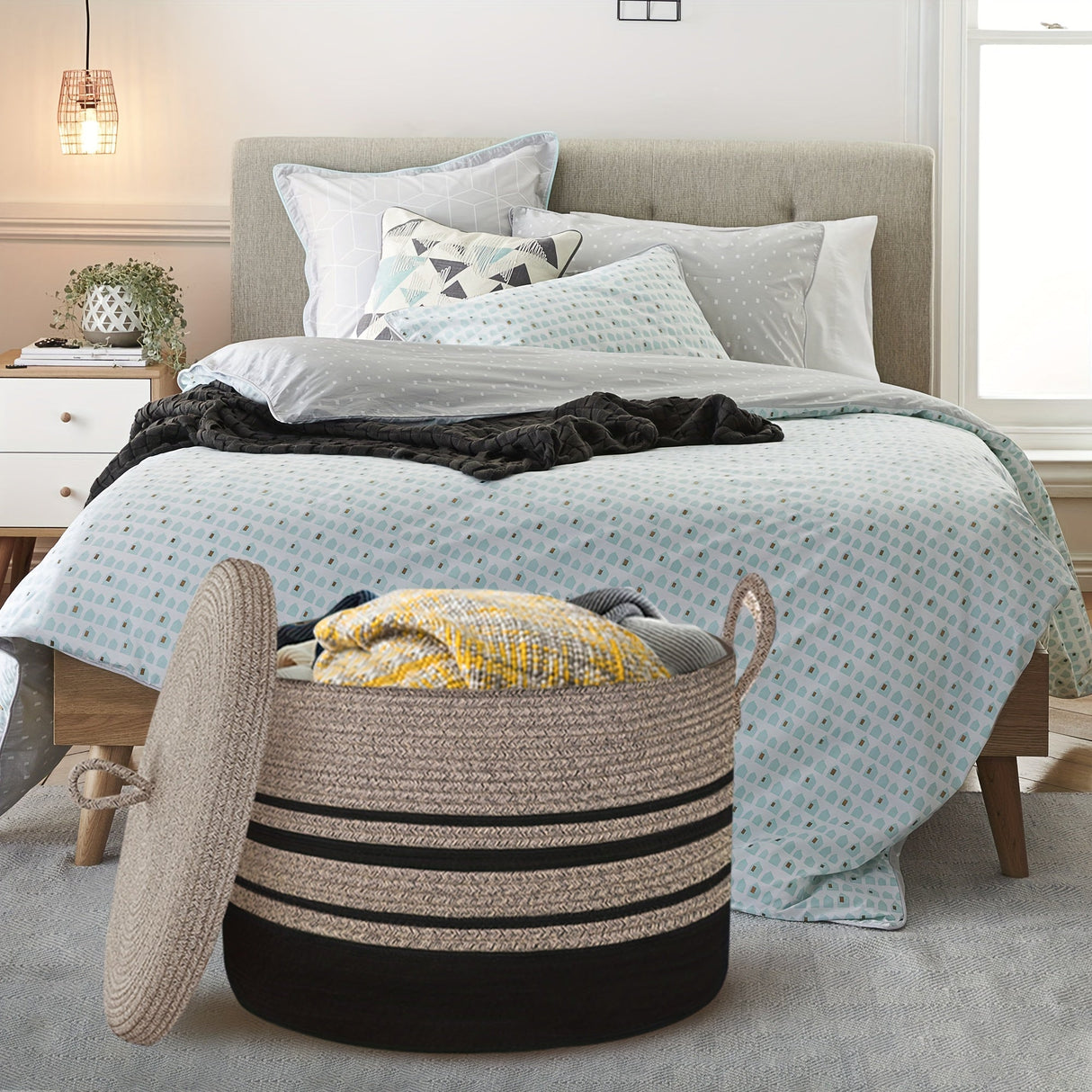 Klassisk Vävd Förvaringskorg med Lock - Stilfull Lösning för Dina Tillhörigheter Carvallo