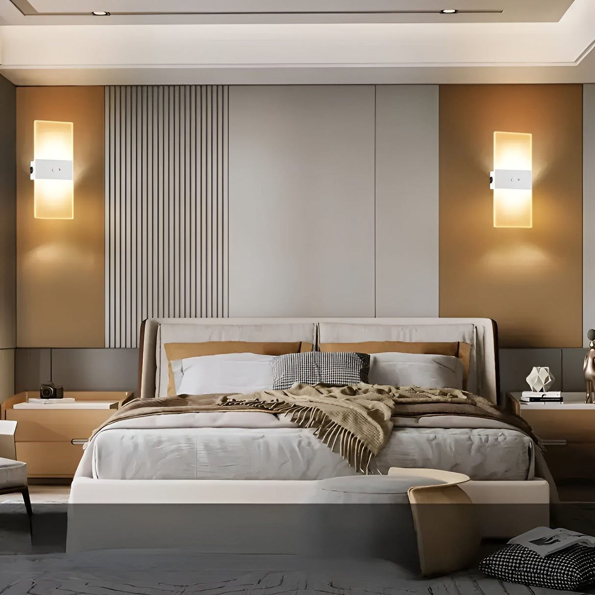 LED-nattlampor med rörelsesensor 2-pack - USB-laddning | Magnetisk montering för sovrum, hall och trappa Carvallo