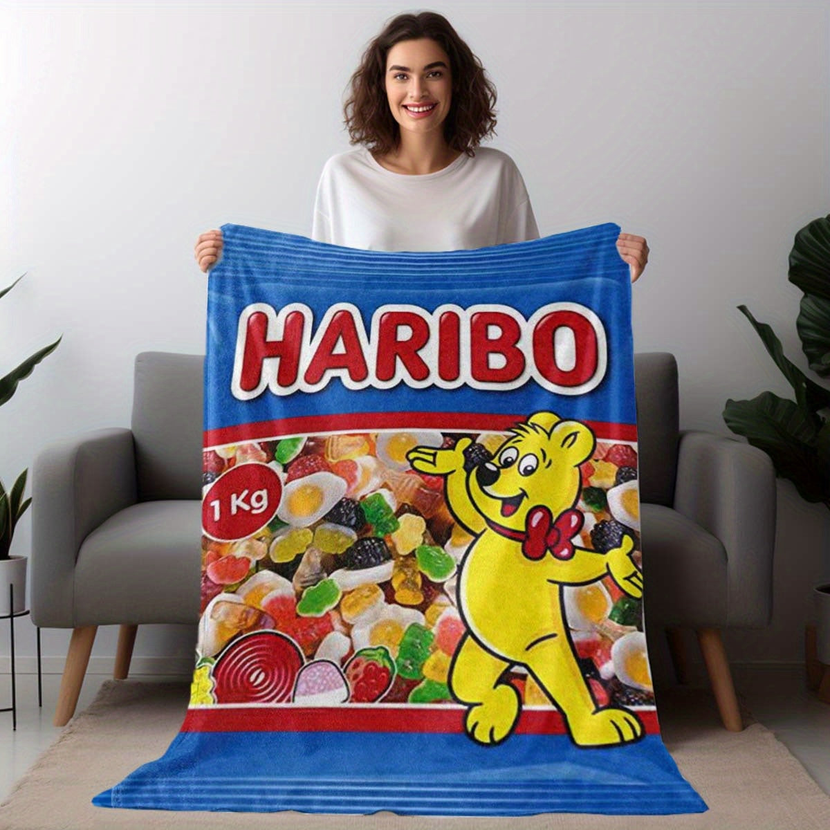 Haribo Candy Blanket – Mjuk och Färgglad för Barn Carvallo
