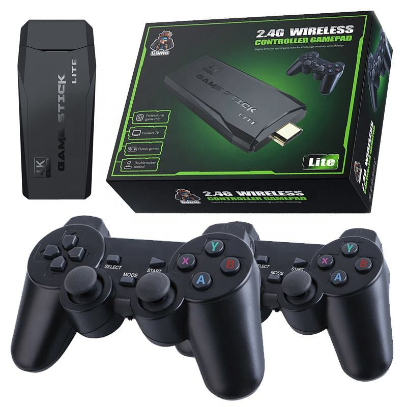 HDMI 4K TV Spel Stick Konsol | 64GB med över 20 000 Retro Spel & 2 Trådlösa Gamepads Carvallo