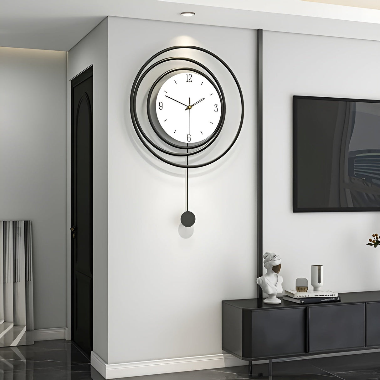 QuietTick - Minimalist round wall clock with clear numbers and silent movement Carvallo