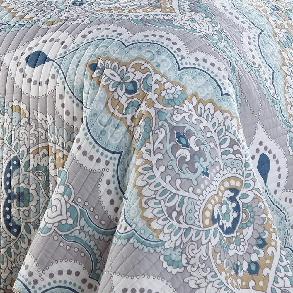 Paisley Aqua Teal Täcke Set Carvallo