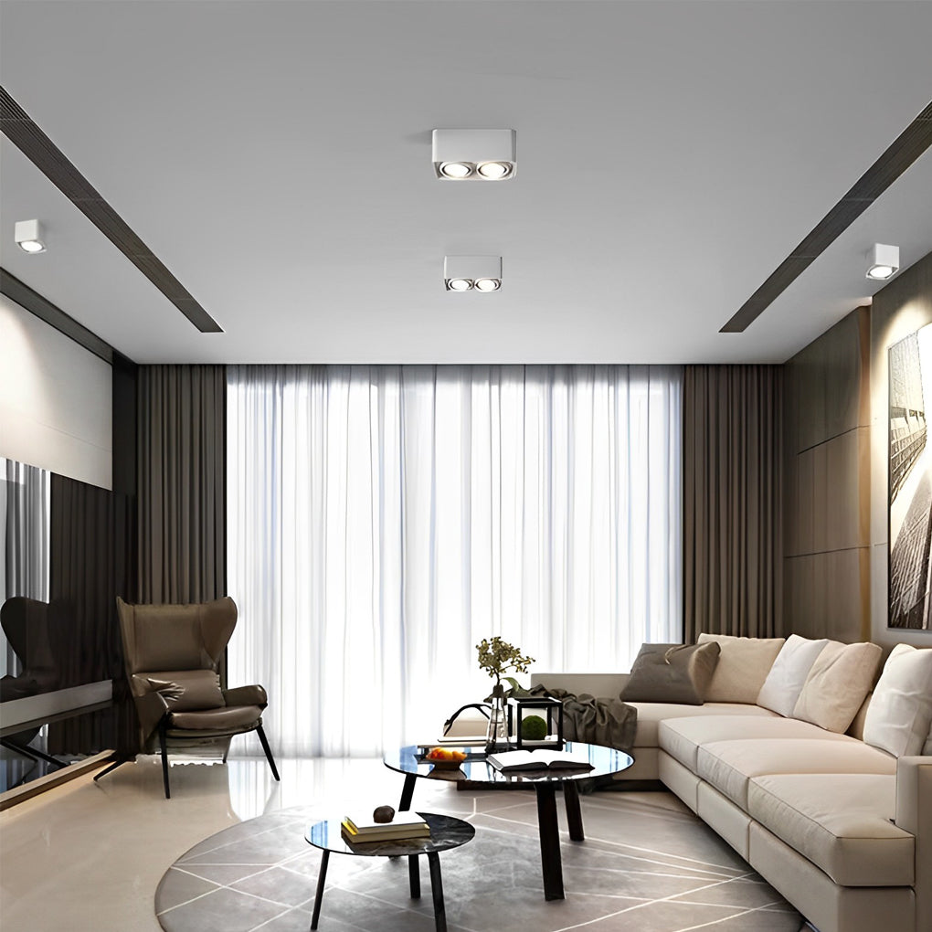 FlexiSquare - Dimbart LED Takrosettlampa med Justerbar Fyrkantig Lampfot Carvallo