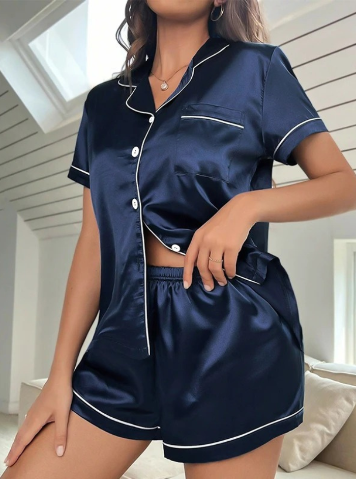 Minimalistiska nattkläder i siden för kvinnor-Hemnix-Hemnix