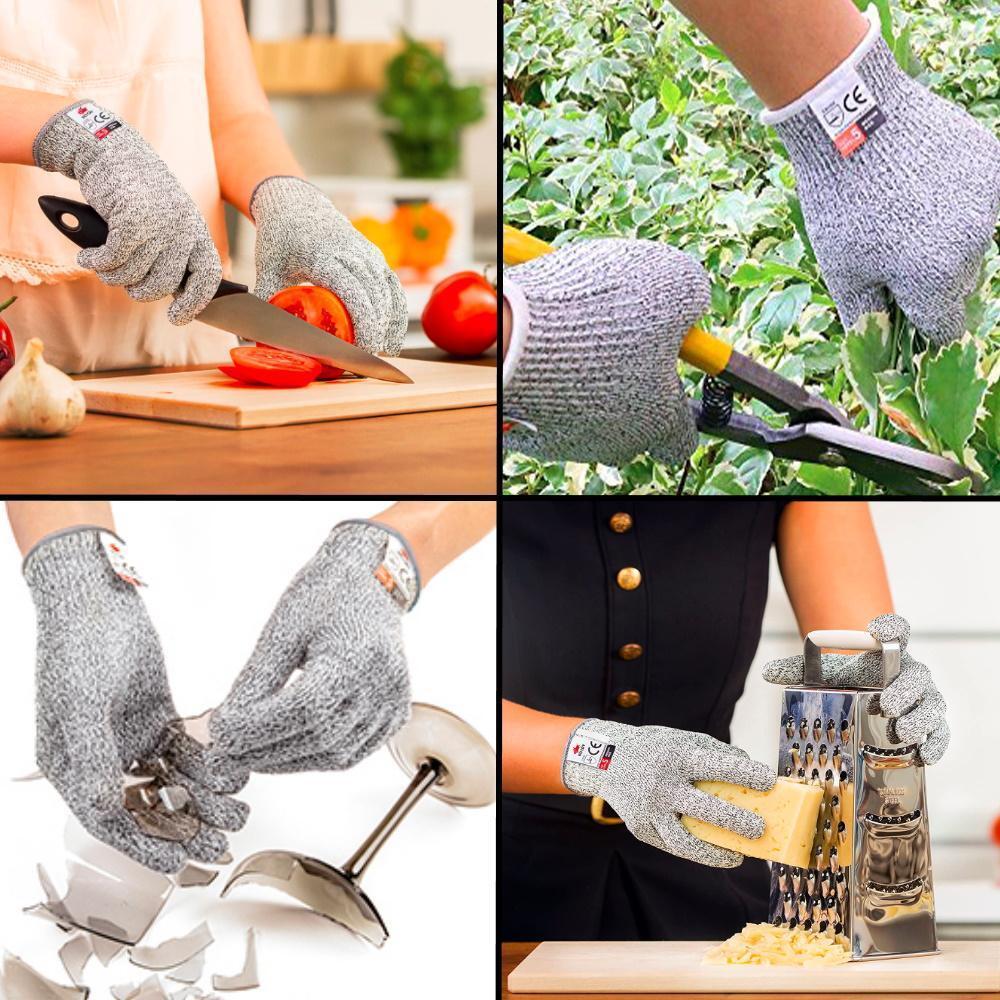 Carvallo SafeGrip Klippfasta Handskar | EN388 Nivå 5 | Rutschfria & Tvättbara | För Kök, Trädgård & Verkstad Carvallo