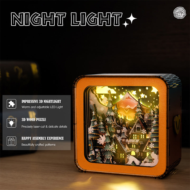 Atmosfärisk 3D Julhus Lampa Skala - Varm LED Ljus och Unik Dekoration Carvallo