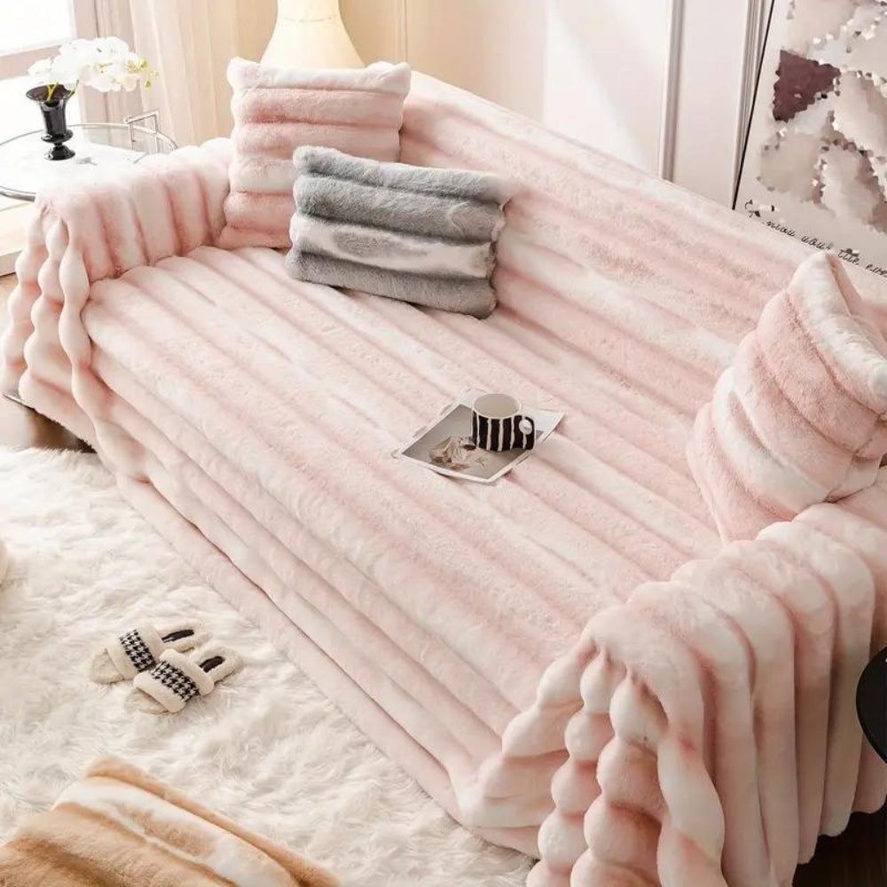 Sammet Faux Fur Sofföverdrag Carvallo