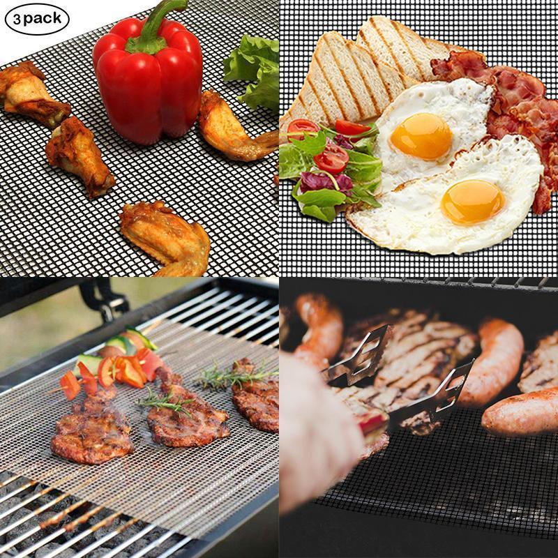Carvallo BBQ Grillnät / Grillmatta | Non-stick & Återanvändbar | Värmeresistent upp till 370 °C | För kött, fisk & grönsaker Carvallo