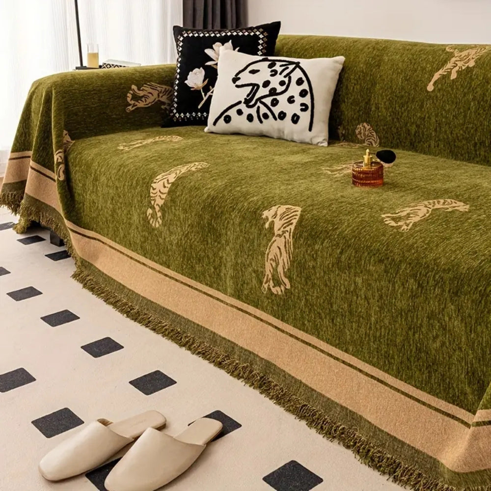 Safari Tiger Chenille Sofföverdrag Carvallo