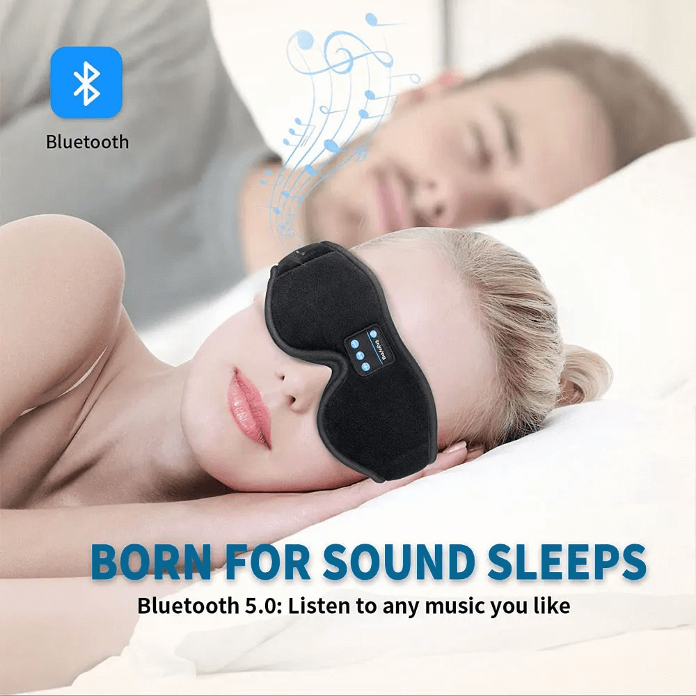Snoozeit.™ - Bluetooth Sovmask med HD-högtalare - 3D Sovhörlurar med Autoavstängning | Trådlös Bluetooth 5.0-Personligt-BB-Hemnix