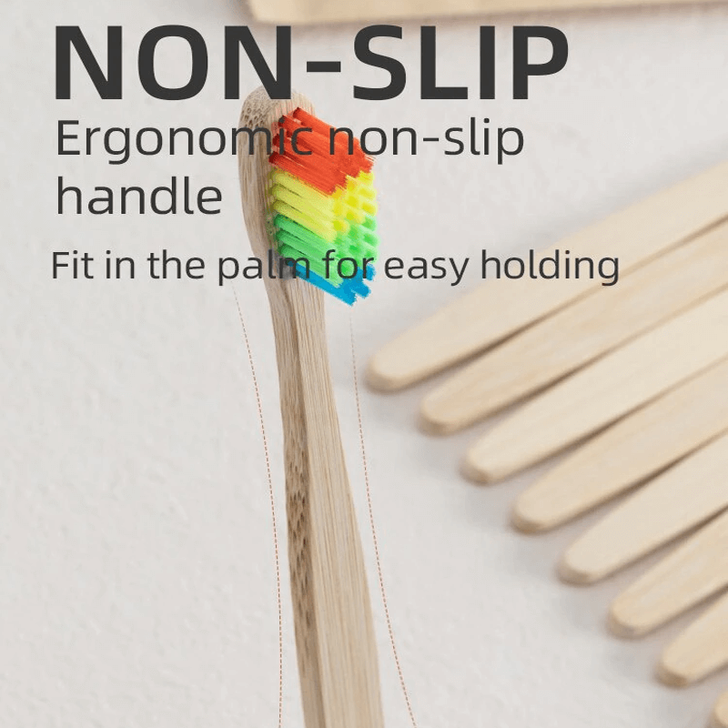 10st Miljövänliga Färgglada Bambu Tandborstar-Tandvård-BB-Hemnix