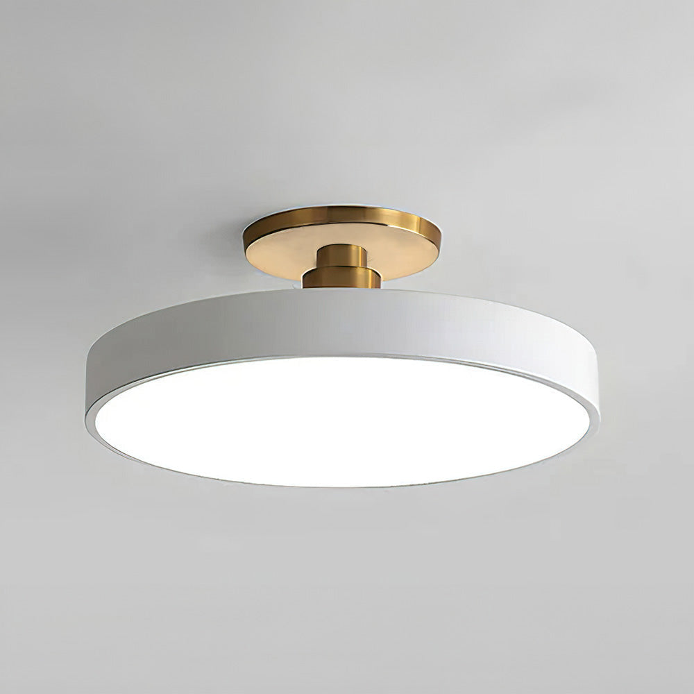 Flush Round Taklampa | Modern LED Armatur | Mjuk Glow | Metall & Akryl Carvallo