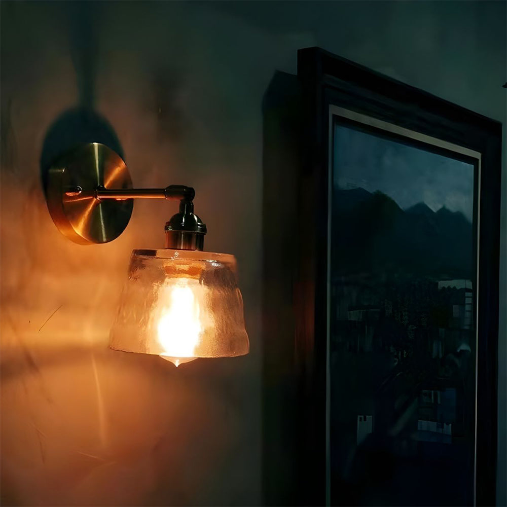 Modern Glas Vägglampa | Enkel Glödlampa | Metall Väggljus | 7.8 x 7.5 tum | Brick by Brick Carvallo