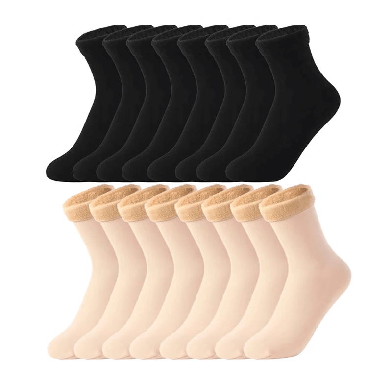 Mjuka Sammet Vintersockor-Vintersockor-BB-8 par-Svart/Beige-Hemnix