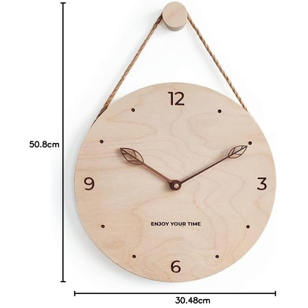 Minimalistisk rep trä väggklocka Carvallo