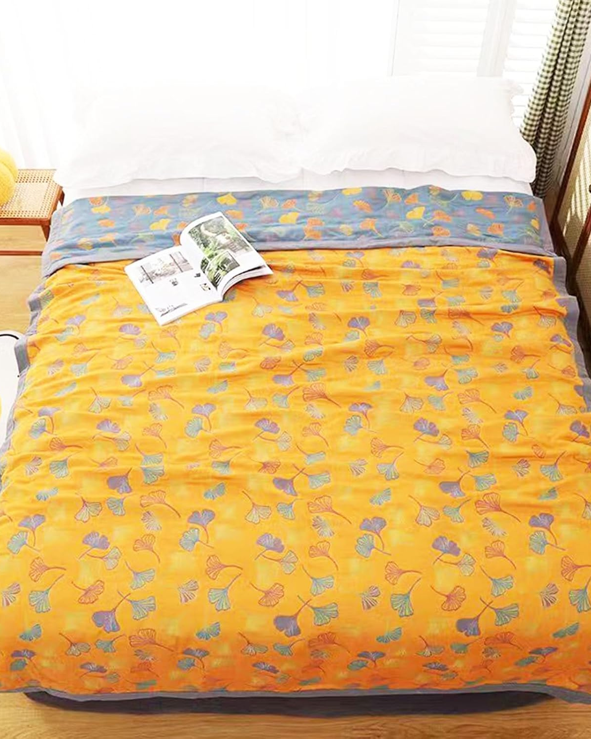 Carvallo – Lyxig bomullsfilt med fint lövmönster för värme och stil Carvallo