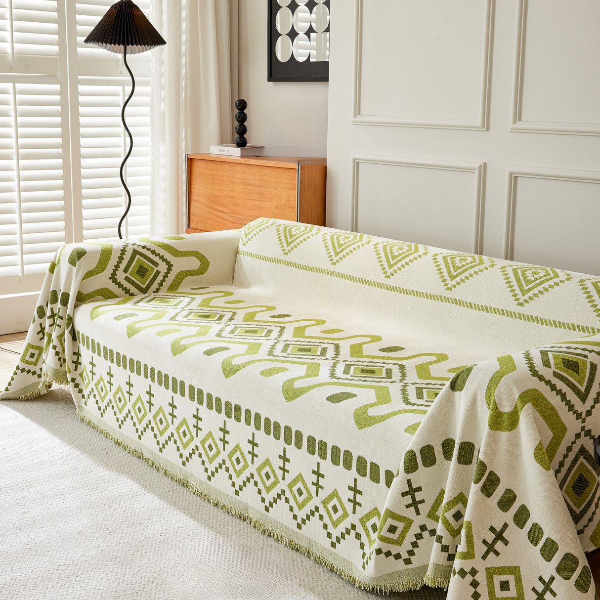 Geometrisk Boho Sofföverdrag - Modern, Stilig & Hållbar Soffa Skydd Carvallo