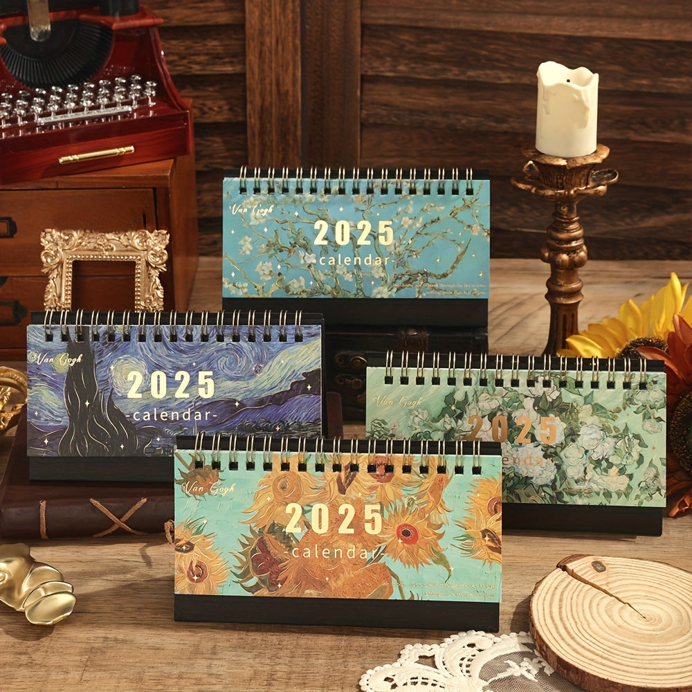 Skrivbords kalender med vintage konstdesign Carvallo