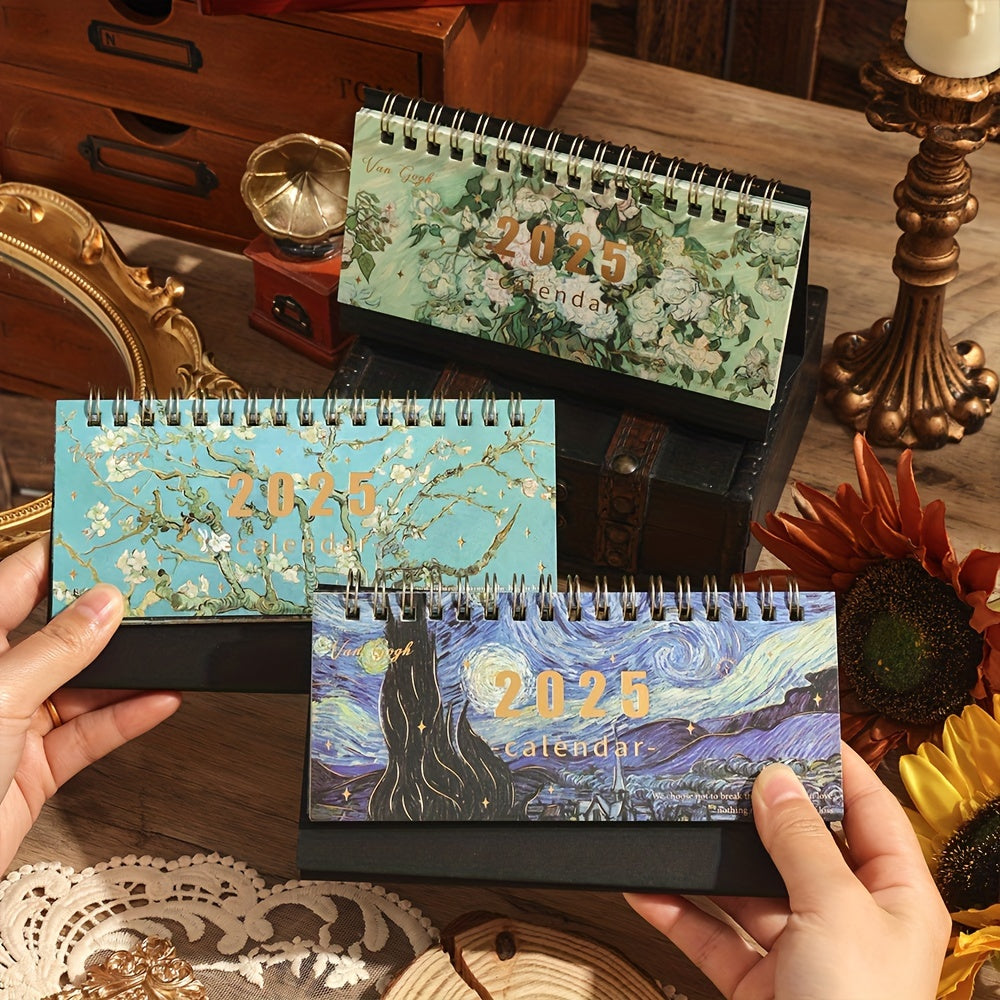 Skrivbords kalender med vintage konstdesign Carvallo