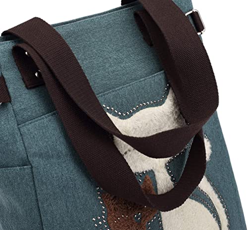 Katt broderi Canvas väska-Accessories-Bellasverige-Hemnix