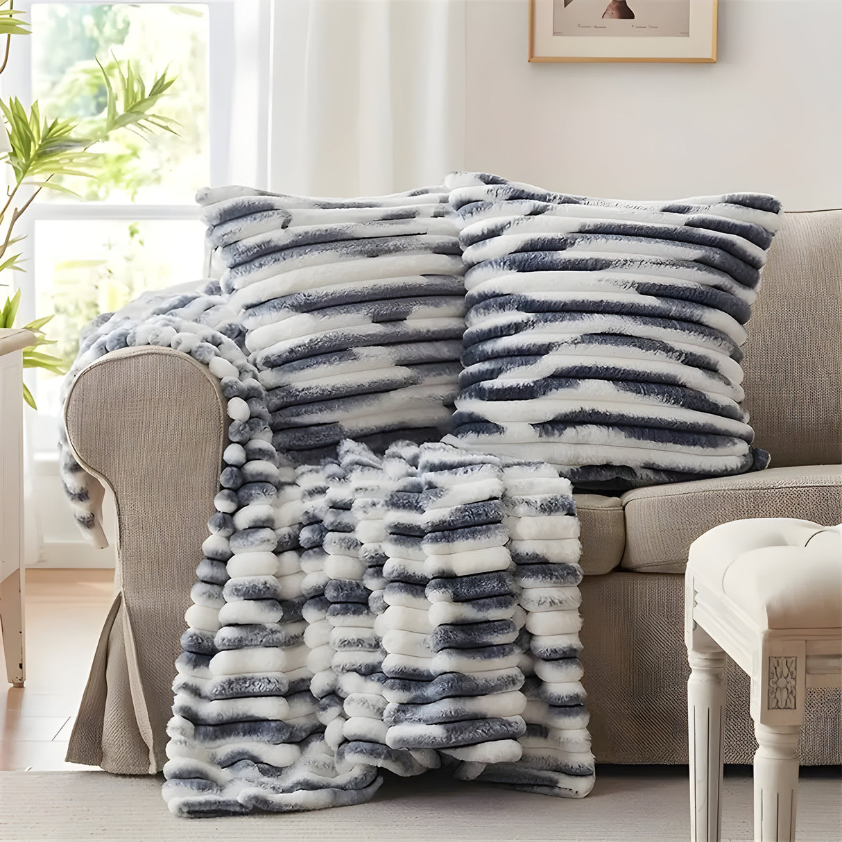 FauxFur Täcke - Mjuk Pläd-Sherpa-Fleece Täcke Carvallo