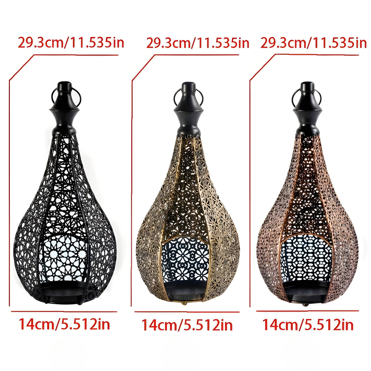 MoroccanGlow Ljuslykta - Vintage Metall Ljusställningslykta Carvallo