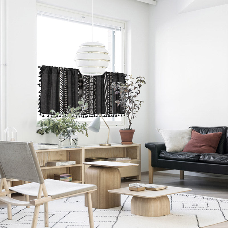 Svart mönster frans lager gardin Carvallo