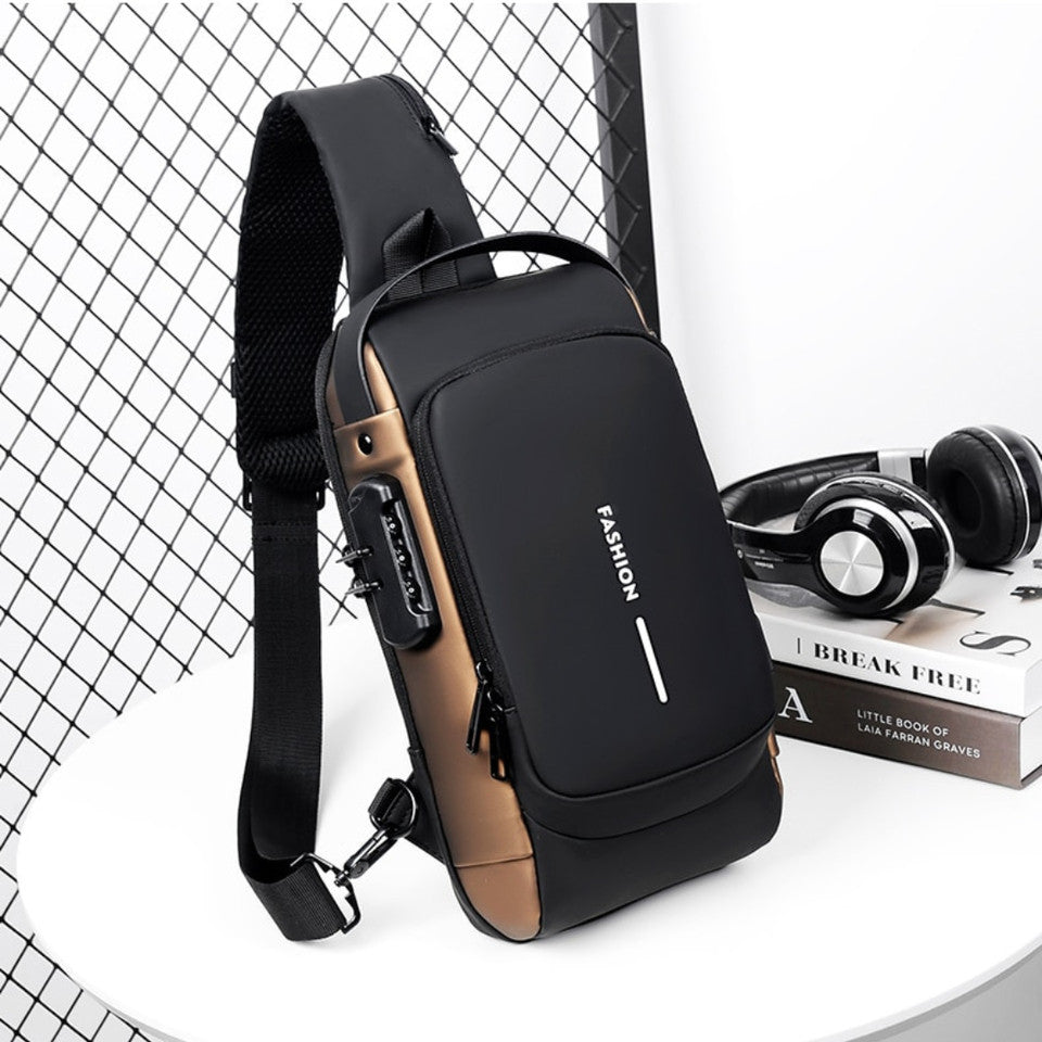 Stöldskyddad och Vattentålig Axelremsväska med USB-laddning-VaruZ-Hemnix